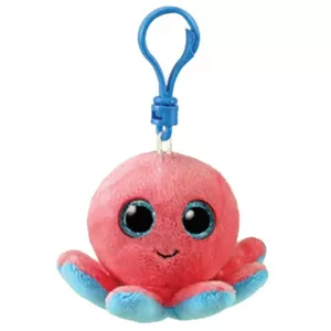 Plīša rotaļlieta - piekariņš TY puffies SHELDON, rozā/zils, 12 cm