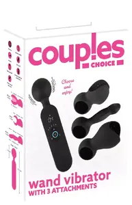 Wand Vibrator Couples Choice 05556140000 Dual Stimulation Waterproof, rechargeable, 21.5 cm, 12 modes, 3 attachments