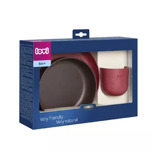 LOVI tableware set with cup TAMARILLO, 6m+, red, 21/532_red