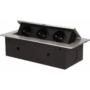 Built-in countertop power outlet ORNO OR-AE-1336/G — 3×230V silver