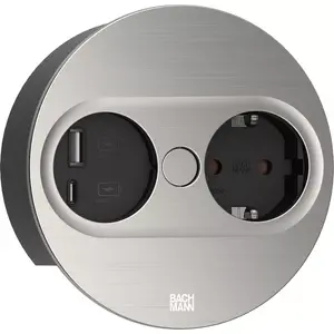 Sokets tips F Bachmann 946.004 USB A USB C Nerūsējošais tērauds