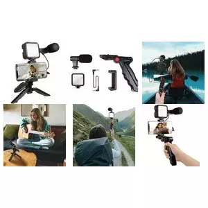 Vlogger Starter Kit LogiLink AA0157 LED Light Microphone Handle