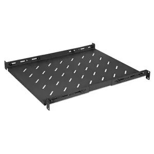 Intellinet 19" Fixed Shelf (adjustable), 1U, 550mm shelf depth, 550 to 750mm adjustable rail depth, Max 20kg, Black, Lifetime warranty