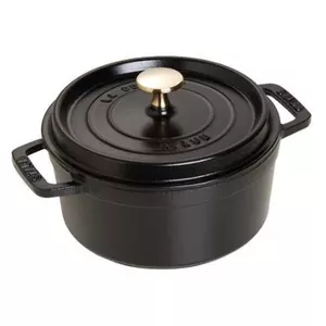 Cast iron single pan Staub Cocotte, 18 cm diameter, black, 2.7 kg
