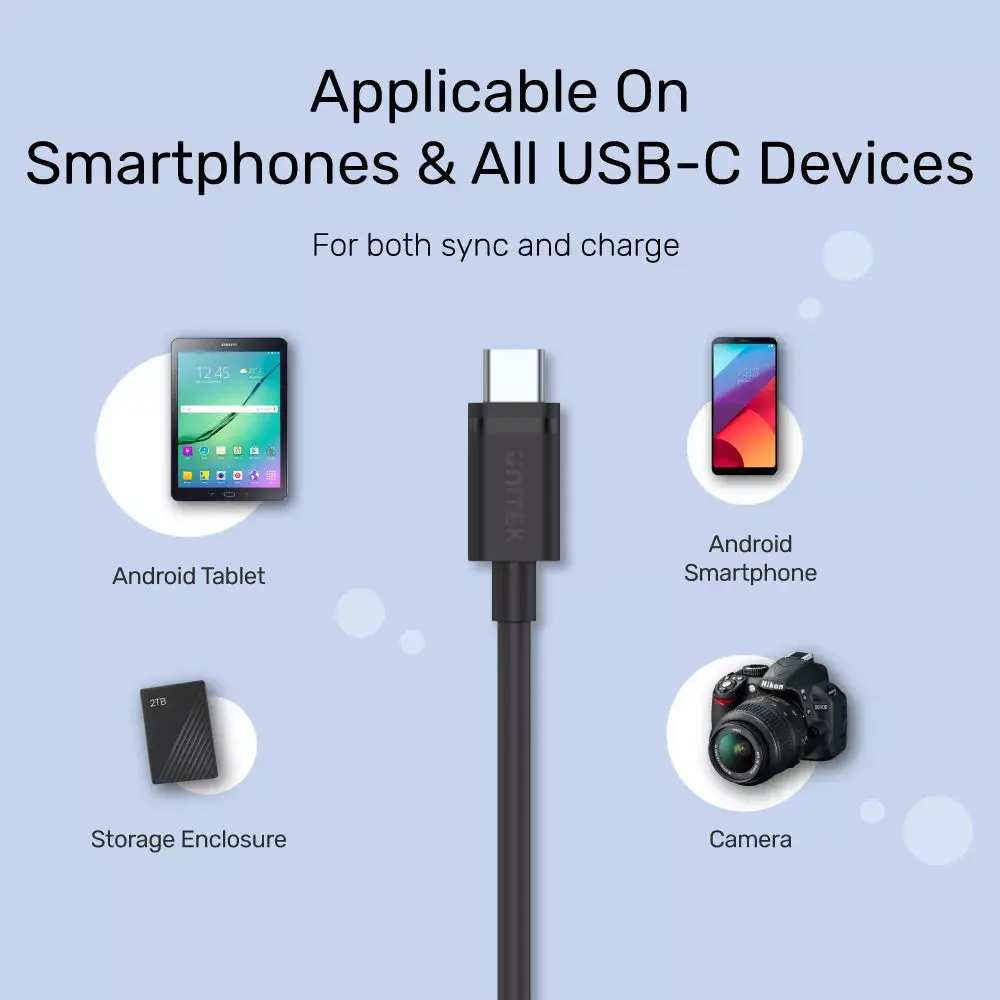 Unitek USB A uz USB C kabelis 3.2 Gen 1 2 m Photo 5