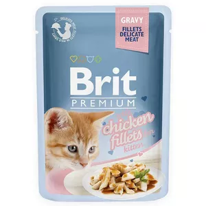 BRIT Premium Kitten Chicken Fillets - влажный корм для кошек - 85г