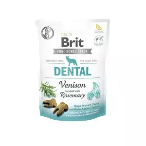 Лакомство для собак Brit Functional Snack Dental Venison 150 г — без зерна, гипоаллергенное, белок 26%