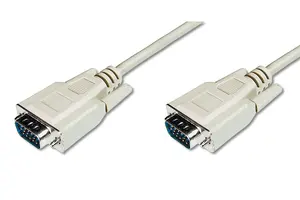 Digitus VGA monitora savienojuma kabelis ar 1.8 m garumu, bēšā krāsā un VGA D-Sub savienotājiem abos galos