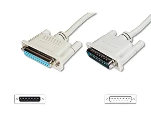 Extension cable DIGITUS D-Sub25 M to D-Sub25 F, 10 m, beige