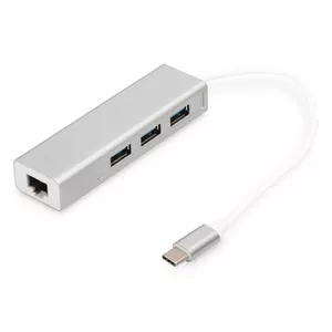 Digitus DA-70255 dokstacija USB 3.2 Gen 1 (3.1 Gen 1) Type-C Pelēks, Balts