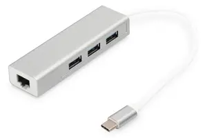 Digitus USB Type-C Hub with 3 USB 3.2 Gen 1 Type-A Ports and Gigabit Ethernet RJ45 DA-70255