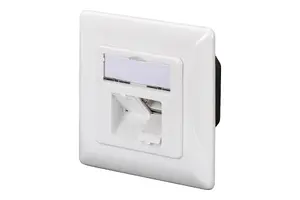 DIGITUS DN-9007-S-1 CAT 6A Class EA Накладная информационная розетка с 2 портами RJ-45 и белым корпусом из АБС-пластика