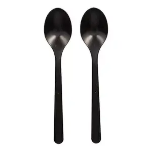 Disposable soup spoon Papstar 96437 Polypropylene Black 50 pcs
