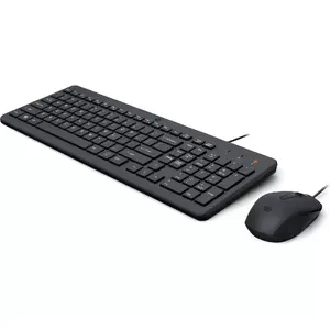 Wired keyboard and mouse set HP 150 — full-size USB membrane keyboard, black, mouse included