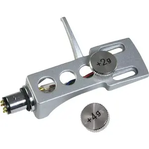 Headshell Omnitronic 10605262 — silver tonearm headshell, replacement for turntables