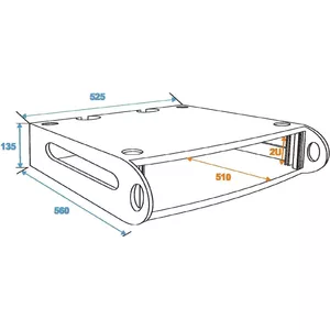 Rackmount 19 inch Roadinger 30128960 2U rack panel for standard 19" cabinets