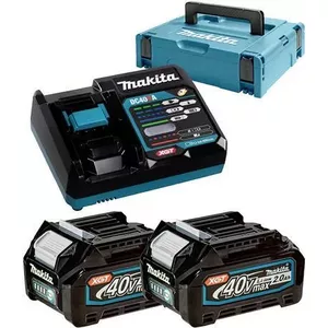 Makita 191V07-0 Power Source Kit with 2x 2.0Ah 40V XGT Batteries and DC40RA Fast Charger