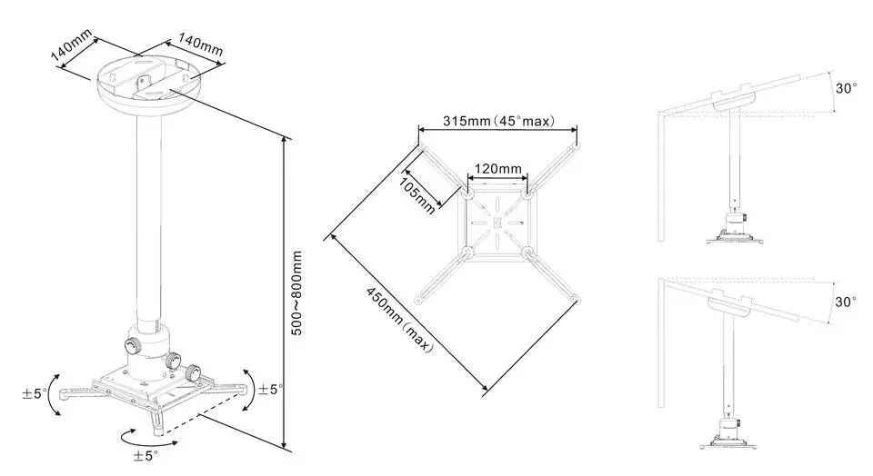 Ceiling Mount Multibrackets M Universal Projector 500-800 Photo 3