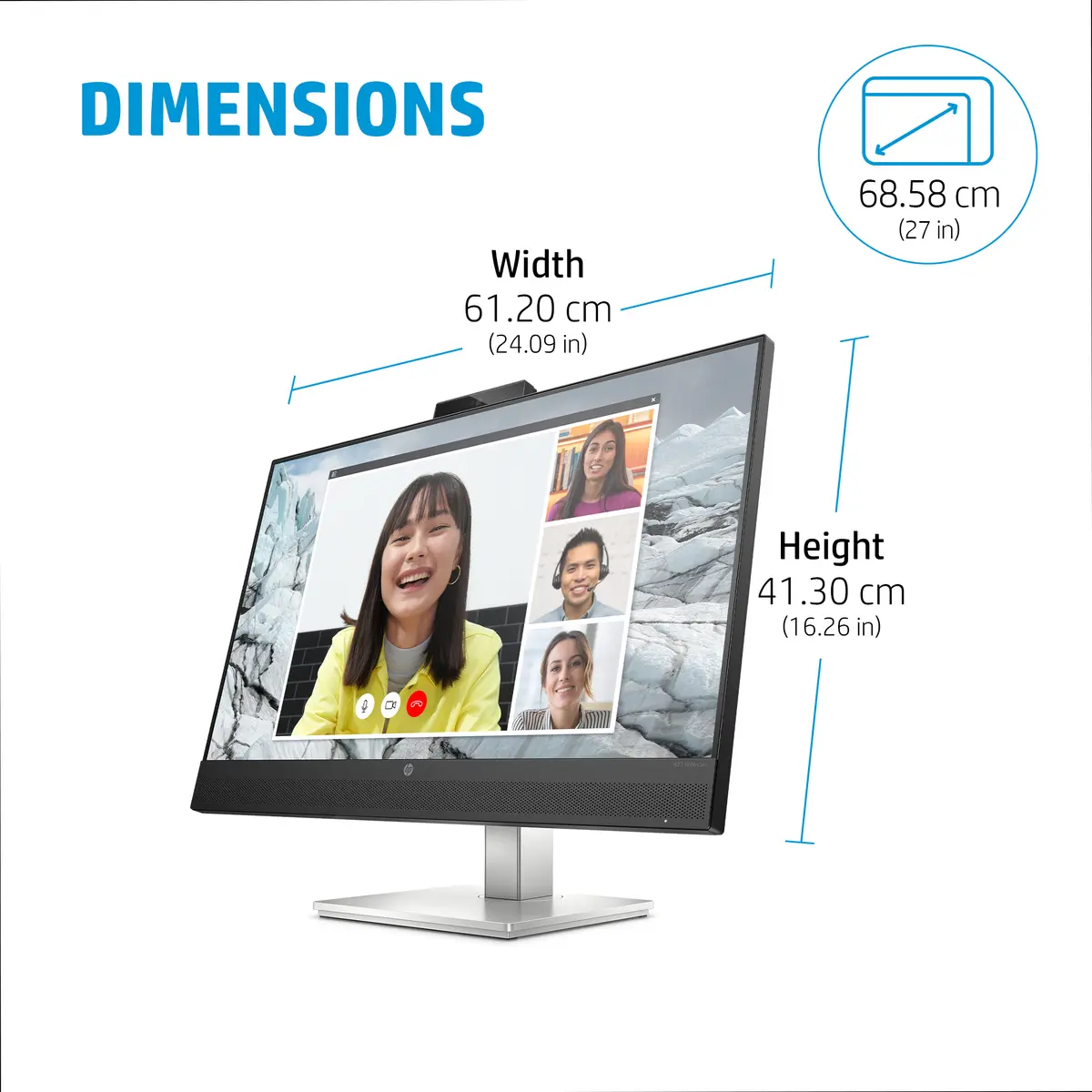 HP E27m G4 QHD USB-C Konferenču monitors Photo 6