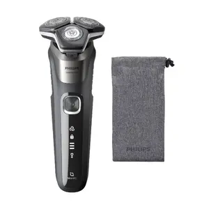 Электрическая бритва Philips Series 5000 S5887/10 для сухого и влажного бритья с лезвиями SteelPrecision и чехлом