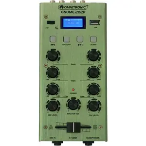 Mini mixer Omnitronic GNOME-202P — 2-channel compact audio mixer, green