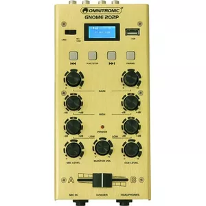Mini audio mixer Omnitronic GNOME-202P 2-channel with 3-band EQ