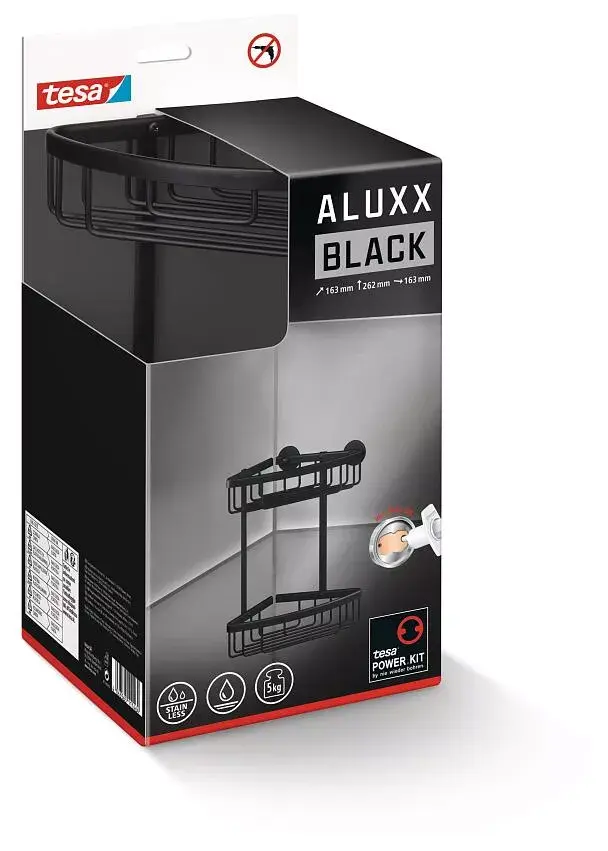 Sienas uzstādāms dušas plaukts TESA ALUXX BLACK Photo 2