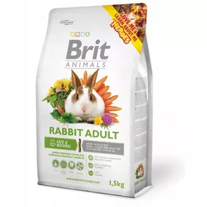 Complete adult rabbit food Brit 1.5 kg — dry feed, 14% protein, 20% crude fibre