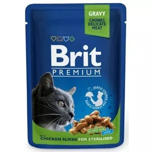 BRIT Premium Cat Chicken Sterilised - влажный корм для кошек - 100г