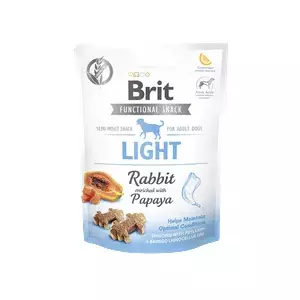 Лакомство для собак Brit Functional Snack Light Rabbit для взрослых 150 г — вкус кролика, белок 28%, жир 3%