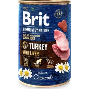 Mitrā barība kucēniem Brit Premium by Nature Junior Turcija ar aknām — 400 g
