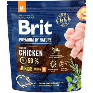 Сухой корм для щенков Brit Premium by Nature Junior M Chicken, 1 кг