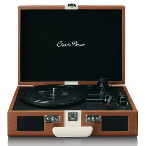 Belt-drive audio turntable Lenco TT-120BNWH Brown White 33 45 78 RPM