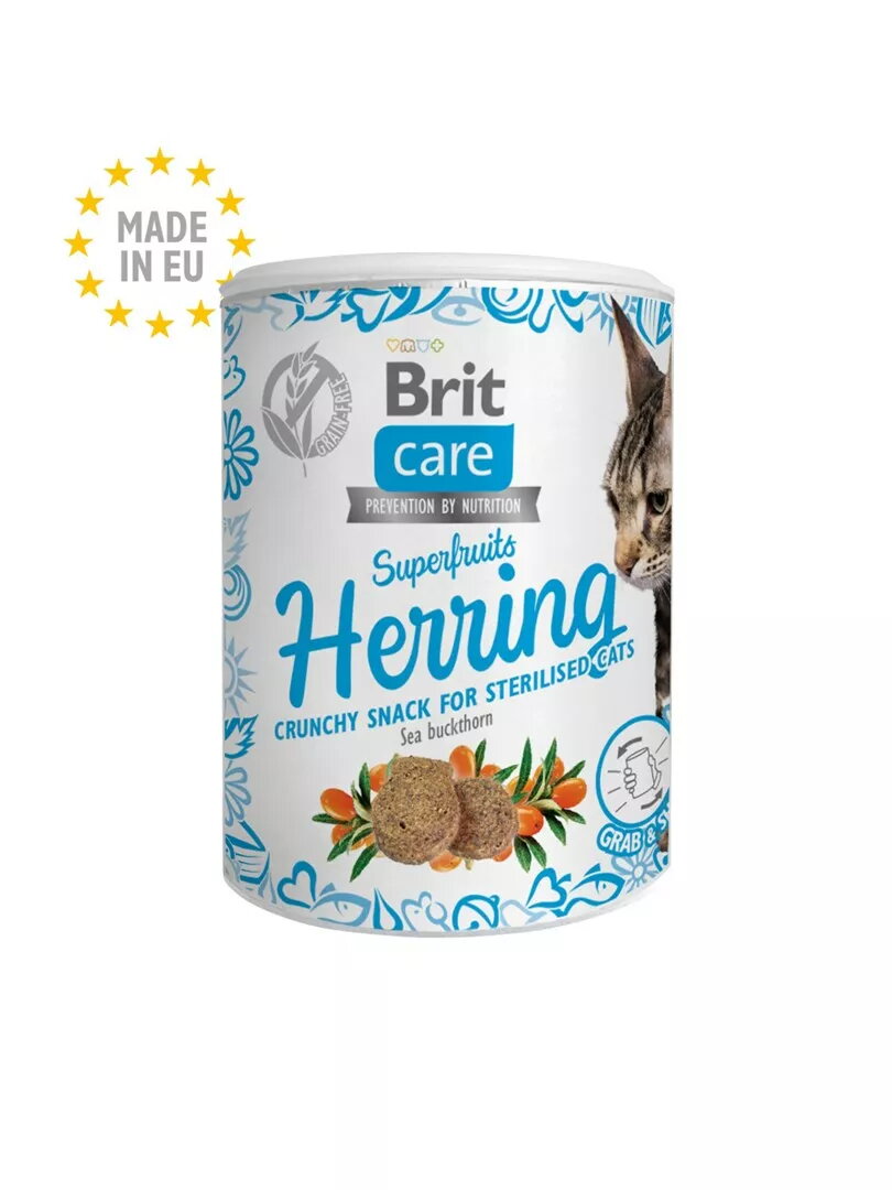 Kaķu kārums Brit Superfruits Herring 100
