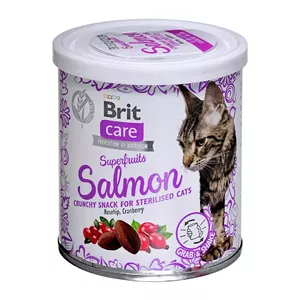 Cat treats Brit Superfruits Salmon 100 g — grain-free vitamin treats for adult cats, salmon flavor, 100 g pouch