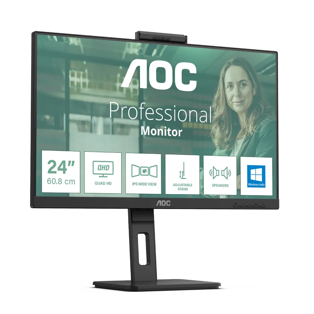Монитор AOC 24P3CW 23.8" Full HD IPS USB-C Черный Photo 2
