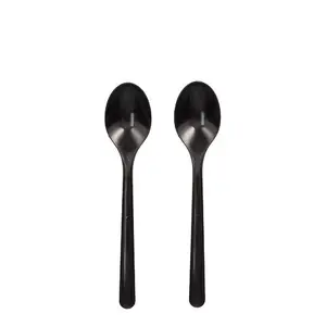 Disposable coffee spoon Papstar 96438 Polypropylene Black 50 pcs