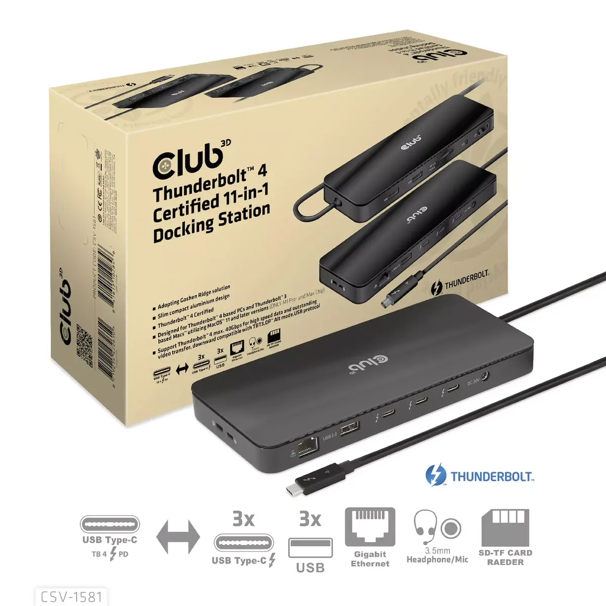 Док-станция CLUB3D Thunderbolt 4 Certified 11-in-1 Photo 7