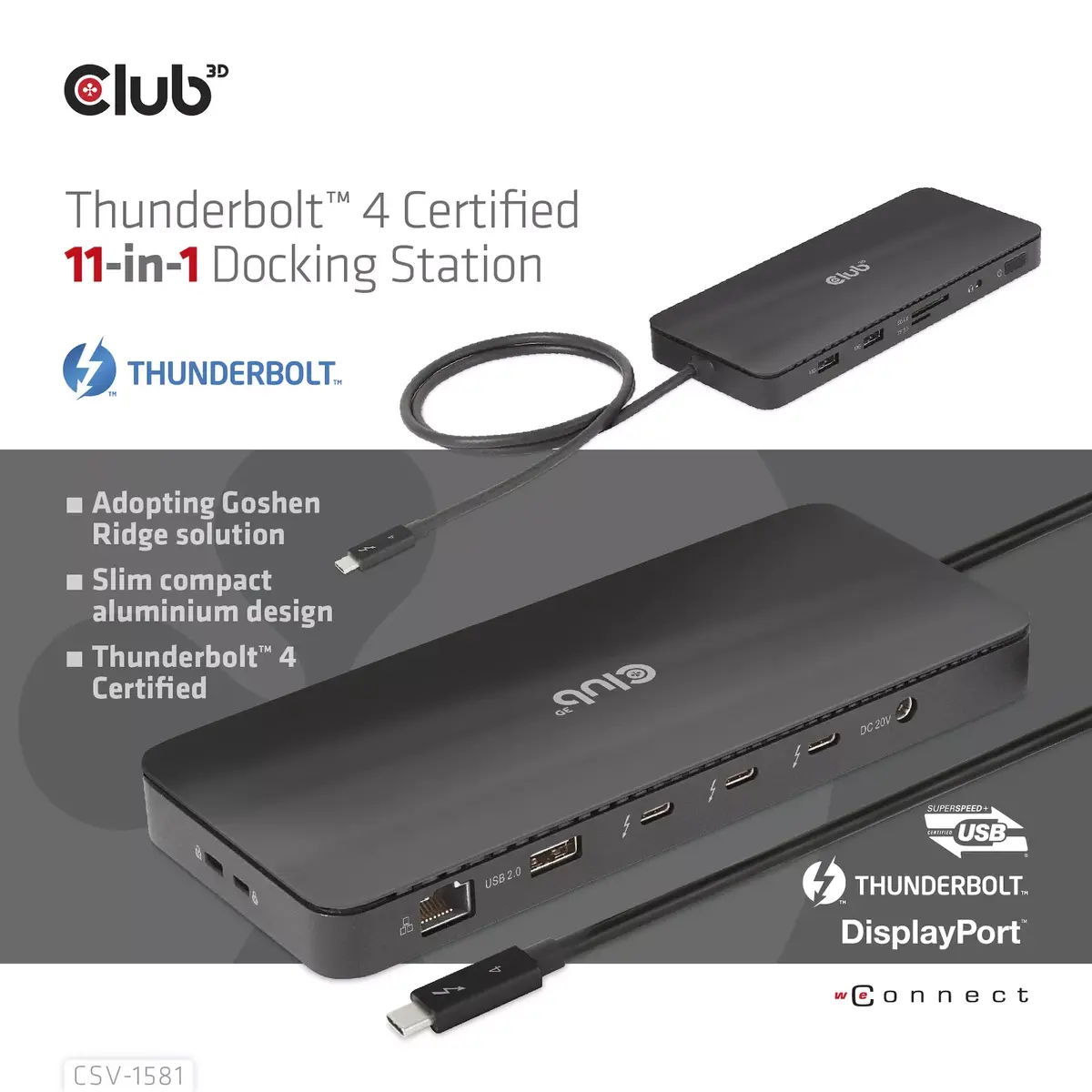 Док-станция CLUB3D Thunderbolt 4 Certified 11-in-1 Photo 8
