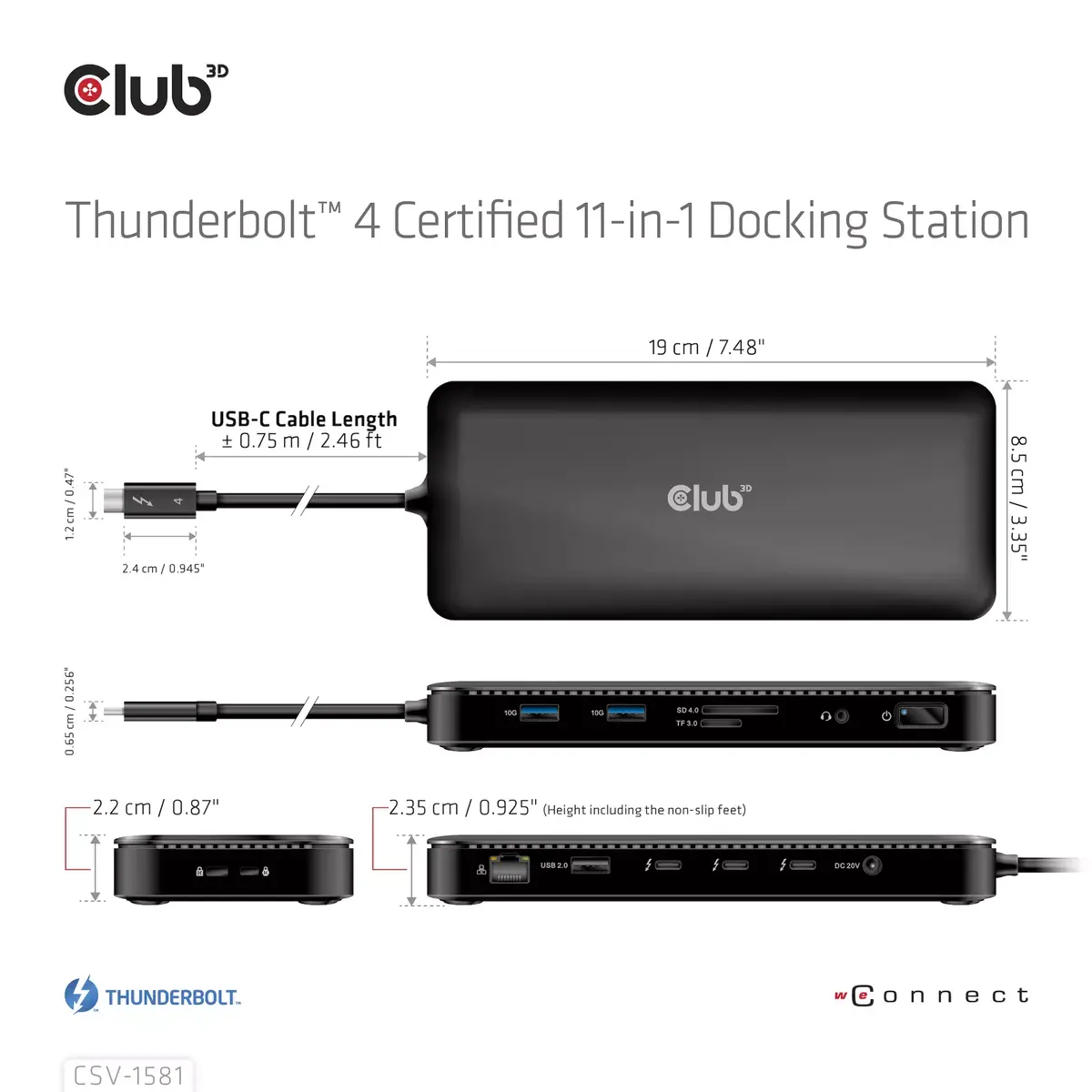 Док-станция CLUB3D Thunderbolt 4 Certified 11-in-1 Photo 10