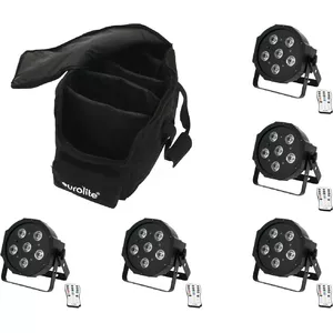 LED set EUROLITE SLS-603 5x with soft bag — 5-piece LED lighting kit