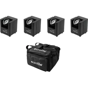 Apgaismojuma komplekts EUROLITE 4x AKKU UP-1 ar akumulatoru un mīksto somu SB-4