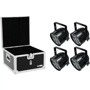 LED PAR light EUROLITE PAR-56 HCL Short 4x with EPS case, 4-lamp PAR-56 HCL configuration