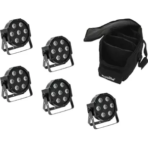 Набор LED-спотов EUROLITE SLS-7 HCL 5x с мягким чехлом — 5 компактных LED-спотов, HCL-технология, сумка
