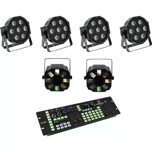 Напольный LED комплект EUROLITE SLS-7 HCL 4 шт + LED FE-700 2 шт с DMX контроллером Color Chief