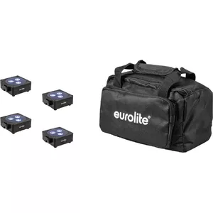 LED Flat Light Set EUROLITE AKKU 3 (4× battery-powered panels) with soft bag