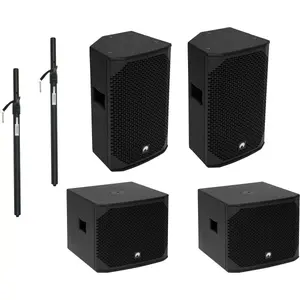 PA active speaker set Omnitronic AZX M 2000W power, active PA speaker package