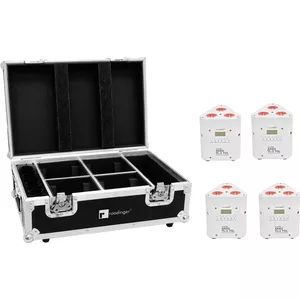 Lighting set EUROLITE 4x AKKU TL-3 TCL White with charging case
