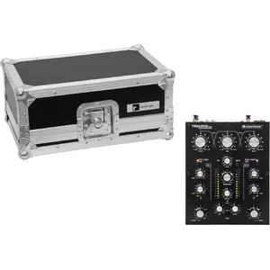DJ mixer Omnitronic TRM-202MK3 2-channel with USB, compact tabletop mixer