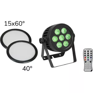LED PAR прожектор EUROLITE комплект 7×8W QCL с 2 дисками-диффузорами 15° и 40°